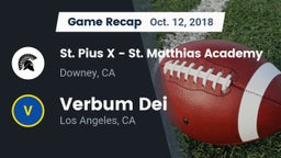 Recap: St. Pius X - St. Matthias Academy vs. Verbum Dei  2018