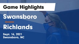 Swansboro  vs Richlands  Game Highlights - Sept. 16, 2021