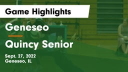 Geneseo  vs Quincy Senior  Game Highlights - Sept. 27, 2022