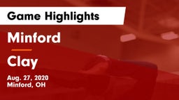 Minford  vs Clay Game Highlights - Aug. 27, 2020