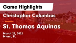 Christopher Columbus  vs St. Thomas Aquinas  Game Highlights - March 23, 2022