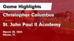 Christopher Columbus  vs St. John Paul II Academy Game Highlights - March 28, 2023