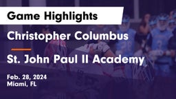 Christopher Columbus  vs St. John Paul II Academy Game Highlights - Feb. 28, 2024