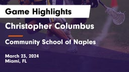 Christopher Columbus  vs Community School of Naples Game Highlights - March 23, 2024