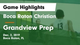 Boca Raton Christian  vs Grandview Prep Game Highlights - Dec. 2, 2019