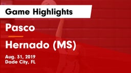 Pasco  vs Hernado (MS) Game Highlights - Aug. 31, 2019
