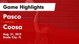 Pasco  vs Coosa  Game Highlights - Aug. 31, 2019