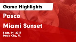 Pasco  vs Miami Sunset Game Highlights - Sept. 14, 2019