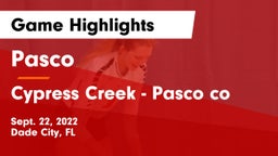 Pasco  vs Cypress Creek  - Pasco co Game Highlights - Sept. 22, 2022