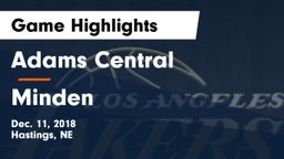 Adams Central  vs Minden  Game Highlights - Dec. 11, 2018