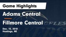 Adams Central  vs Fillmore Central  Game Highlights - Dec. 15, 2018