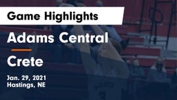 Adams Central  vs Crete  Game Highlights - Jan. 29, 2021