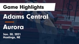 Adams Central  vs Aurora  Game Highlights - Jan. 30, 2021