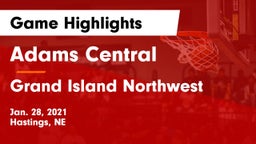 Adams Central  vs Grand Island Northwest  Game Highlights - Jan. 28, 2021