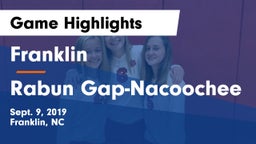 Franklin  vs Rabun Gap-Nacoochee  Game Highlights - Sept. 9, 2019