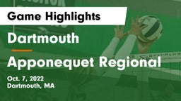 Dartmouth  vs Apponequet Regional  Game Highlights - Oct. 7, 2022