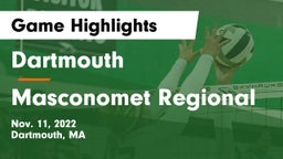 Dartmouth  vs Masconomet Regional  Game Highlights - Nov. 11, 2022