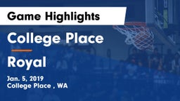 College Place   vs Royal  Game Highlights - Jan. 5, 2019