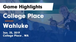 College Place   vs Wahluke  Game Highlights - Jan. 25, 2019