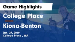 College Place   vs Kiona-Benton  Game Highlights - Jan. 29, 2019