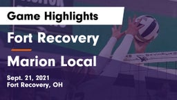 Fort Recovery  vs Marion Local  Game Highlights - Sept. 21, 2021