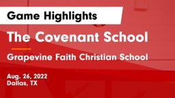 The Covenant School vs Grapevine Faith Christian School Game Highlights - Aug. 26, 2022