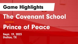 The Covenant School vs Prince of Peace  Game Highlights - Sept. 19, 2023