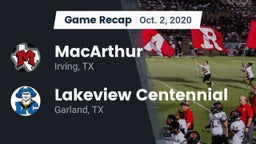Recap: MacArthur  vs. Lakeview Centennial  2020