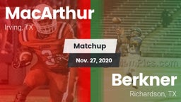 Matchup: MacArthur vs. Berkner  2020