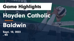 Hayden Catholic  vs Baldwin  Game Highlights - Sept. 10, 2022