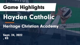 Hayden Catholic  vs Heritage Christian Academy Game Highlights - Sept. 24, 2022