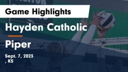 Hayden Catholic  vs Piper Game Highlights - Sept. 7, 2023