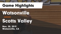 Watsonville  vs Scotts Valley  Game Highlights - Nov. 30, 2019
