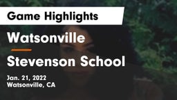 Watsonville  vs Stevenson School Game Highlights - Jan. 21, 2022