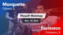Matchup: Marquette High vs. Forreston  2016