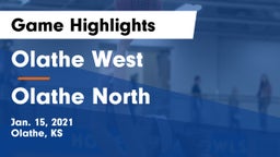 Olathe West   vs Olathe North  Game Highlights - Jan. 15, 2021