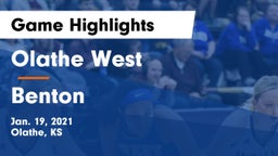 Olathe West   vs Benton  Game Highlights - Jan. 19, 2021