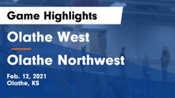 Olathe West   vs Olathe Northwest  Game Highlights - Feb. 12, 2021