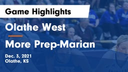 Olathe West   vs More Prep-Marian  Game Highlights - Dec. 3, 2021