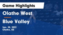 Olathe West   vs Blue Valley Game Highlights - Jan. 28, 2022