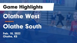 Olathe West   vs Olathe South  Game Highlights - Feb. 18, 2022