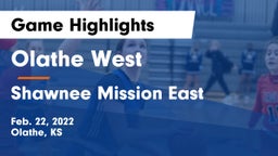 Olathe West   vs Shawnee Mission East  Game Highlights - Feb. 22, 2022