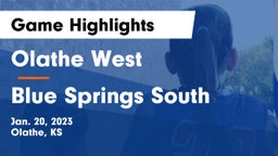 Olathe West   vs Blue Springs South  Game Highlights - Jan. 20, 2023