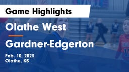 Olathe West   vs Gardner-Edgerton  Game Highlights - Feb. 10, 2023
