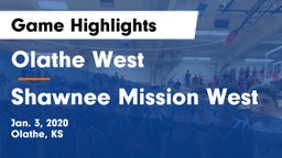 Olathe West   vs Shawnee Mission West Game Highlights - Jan. 3, 2020
