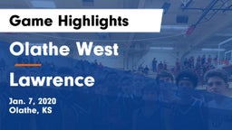 Olathe West   vs Lawrence  Game Highlights - Jan. 7, 2020