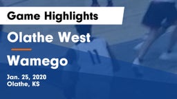 Olathe West   vs Wamego  Game Highlights - Jan. 25, 2020