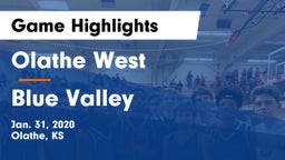 Olathe West   vs Blue Valley  Game Highlights - Jan. 31, 2020