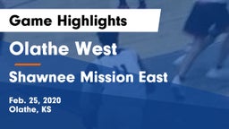 Olathe West   vs Shawnee Mission East  Game Highlights - Feb. 25, 2020