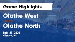 Olathe West   vs Olathe North  Game Highlights - Feb. 27, 2020